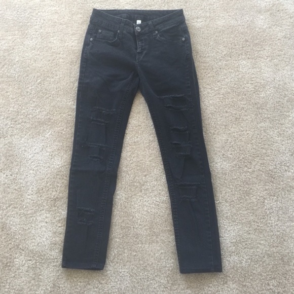 Mango black ripped jeans size 4 - Picture 2 of 5